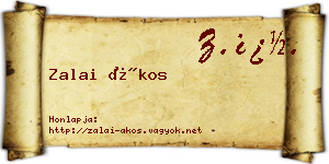 Zalai Ákos névjegykártya